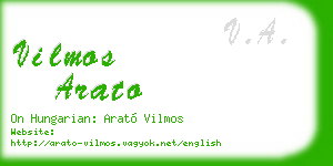 vilmos arato business card